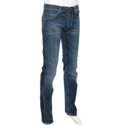 Pre Owned Roberto Cavalli Blue Denim Straight Fit Jeans L