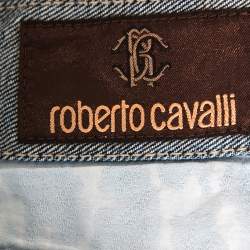 Pre Owned Roberto Cavalli Blue Denim Straight Fit Jeans L