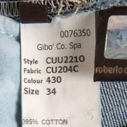 Pre Owned Roberto Cavalli Blue Denim Straight Fit Jeans L