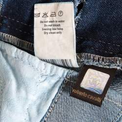 Pre Owned Roberto Cavalli Blue Denim Straight Fit Jeans L