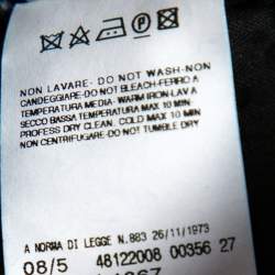 Pre Owned Roberto Cavalli Indigo Denim & Leather Trim Straight Leg Jeans L