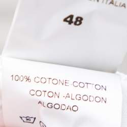 Pre Owned Roberto Cavalli White Cotton Monogram Button Front Shirt M 