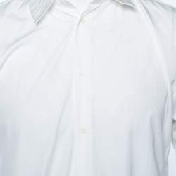 Pre Owned Roberto Cavalli White Cotton Monogram Button Front Shirt M 