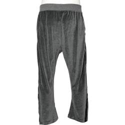 Pre Owned Roberto Cavalli Gym Grey Velvet Track Pants 3XL