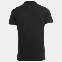Pre Owned Roberto Cavalli Black Cotton Pique Polo T-Shirt L