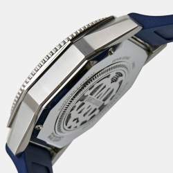 Pre Owned Roberto Cavalli By Franck Muller Blue Stainless Steel Rubber Diver Uno 1G045 Men's Wristwatch 43 mm
