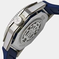 Pre Owned Roberto Cavalli By Franck Muller Blue Stainless Steel Rubber Diver Uno 1G045 Men's Wristwatch 43 mm