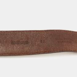 Roberto Cavalli Cream Python Oval Buckle Belt