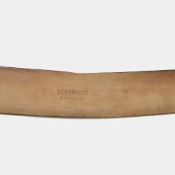 Pre Owned Roberto Cavalli Black Leather RC Logo Round Belt 90CM