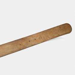 Pre Owned Roberto Cavalli Black Leather RC Logo Round Belt 90CM