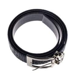 Robert Cavalli Black Croc Embossed Buckle Belt 110CM
