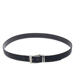 Robert Cavalli Black Croc Embossed Buckle Belt 110CM