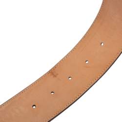 مملوكة مسبقًا Roberto Cavalli Grey Suede Logo Buckle Belt 100CM