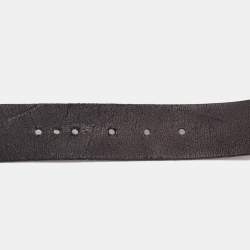 Roberto Cavalli Black Leather Snake Buckle Belt 95CM