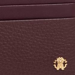 Pre Owned Roberto Cavalli Burgundy Leather Card Holder