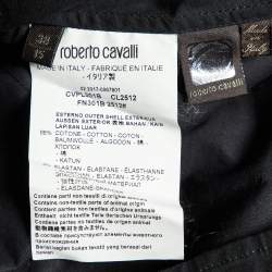 Pre Owned Roberto Cavalli Black Cotton Logo Crest Embroidered Button Front Shirt S
