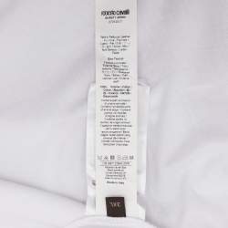 Pre Owned Roberto Cavalli White Logo Detail Cotton T-Shirt XXXL