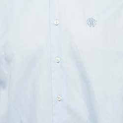 Pre Owned Roberto Cavalli Blue Cotton Button Front Shirt XL