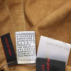 Roberto Cavalli Brown Embroidered Suede Button Front Shirt M