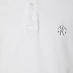 Roberto Cavalli White Cotton Logo Embroidered T-Shirt L
