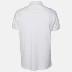 Roberto Cavalli White Cotton Logo Embroidered T-Shirt L