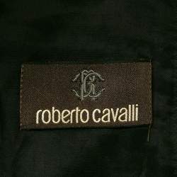 Roberto Cavalli Black/Grey Patterned Silk Single Breasted Blazer M