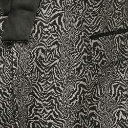 Roberto Cavalli Black/Grey Patterned Silk Single Breasted Blazer M