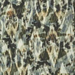 Just Cavalli Green Texture Print Cotton Button Front Shirt XL