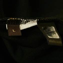 Roberto Cavalli Black Cotton Pique Polo T-Shirt L