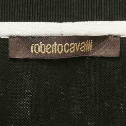 Roberto Cavalli Black Cotton Pique Polo T-Shirt L