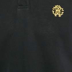 Roberto Cavalli Black Cotton Pique Polo T-Shirt L
