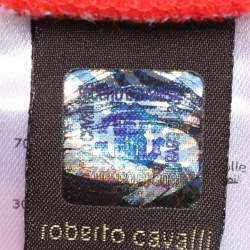 Roberto Cavalli Orange Cotton Knit Blend Tiger Print Sweatshirt L