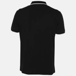 Pre Owned Roberto Cavalli Black Pique Cotton Polo T-Shirt L