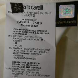 Just Cavalli White Tiger Embroidered Cotton Button Front Shirt L