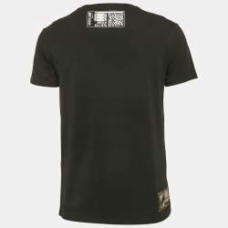 Roberto Cavalli Sport Black Leopard Print Jersey T-Shirt S