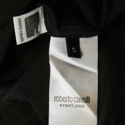 Roberto Cavalli Sport Black Leopard Print Jersey T-Shirt S
