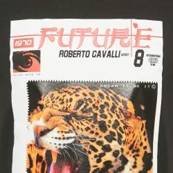 Roberto Cavalli Sport Black Leopard Print Jersey T-Shirt S