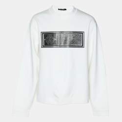 Roberto Cavalli Off White Jersey Logo Sweatshirt L