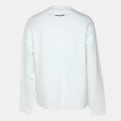 Roberto Cavalli Off White Jersey Logo Sweatshirt L