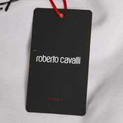 Pre Owned Roberto Cavalli White Cotton Knit Blend Crew Neck Sweatshirt M