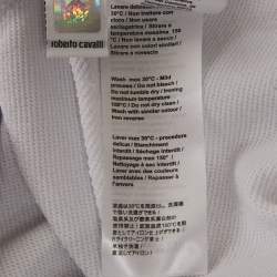 Pre Owned Roberto Cavalli White Cotton Knit Blend Crew Neck Sweatshirt M
