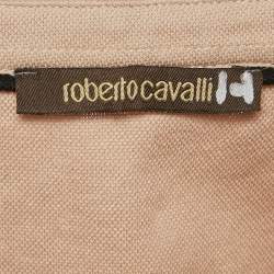 Pre Owned Roberto Cavalli Beige Cotton Pique Polo T-Shirt M