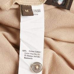 Pre Owned Roberto Cavalli Beige Cotton Pique Polo T-Shirt M