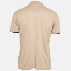 Pre Owned Roberto Cavalli Beige Cotton Pique Polo T-Shirt M