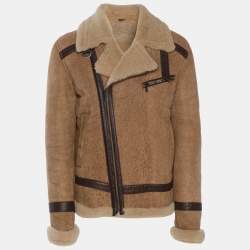 Gucci Midnight Blue Leather Rib Knit Trim Madonna Bomber