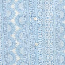 Pre Owned Roberto Cavalli Blue Printed Linen Blend Full sleeve Shirt L 