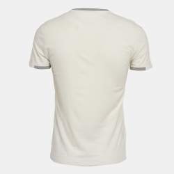 Pre Owned Roberto Cavalli Cream Printed Jersey T-Shirt M