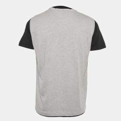 Pre Owned Roberto Cavalli Grey Embroidered Jersey Layered T-Shirt M