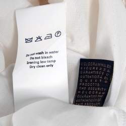 Pre Owned Roberto Cavalli White Embroidered Jersey V-Neck T-Shirt S