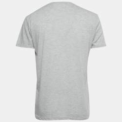 Pre Owned Roberto Cavalli Grey Eagle Print Jersey T-Shirt XL